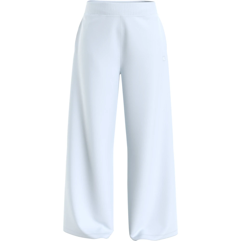 Calvin Klein Women's Blue Elastic Waist Wide Leg Jeans