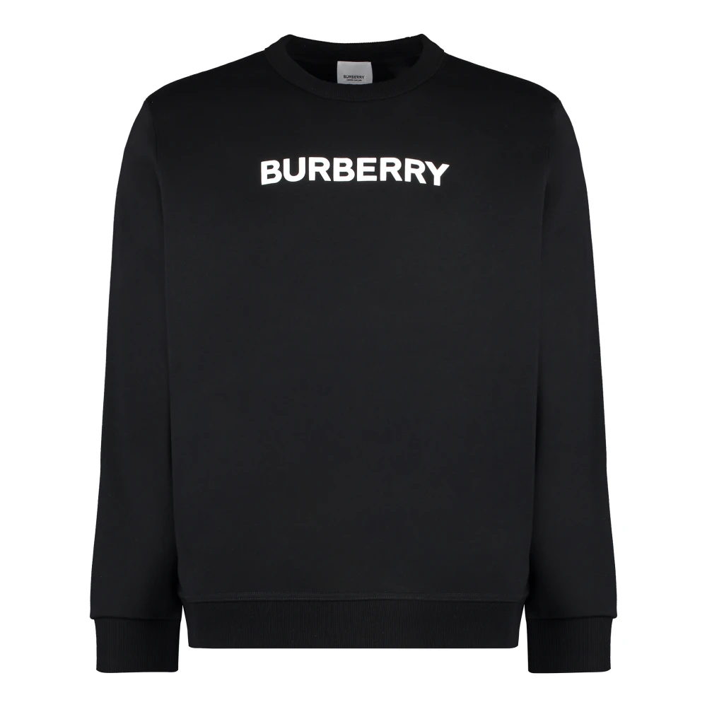Burberry Men's Black Cotton Crew-Neck Sweatshirt