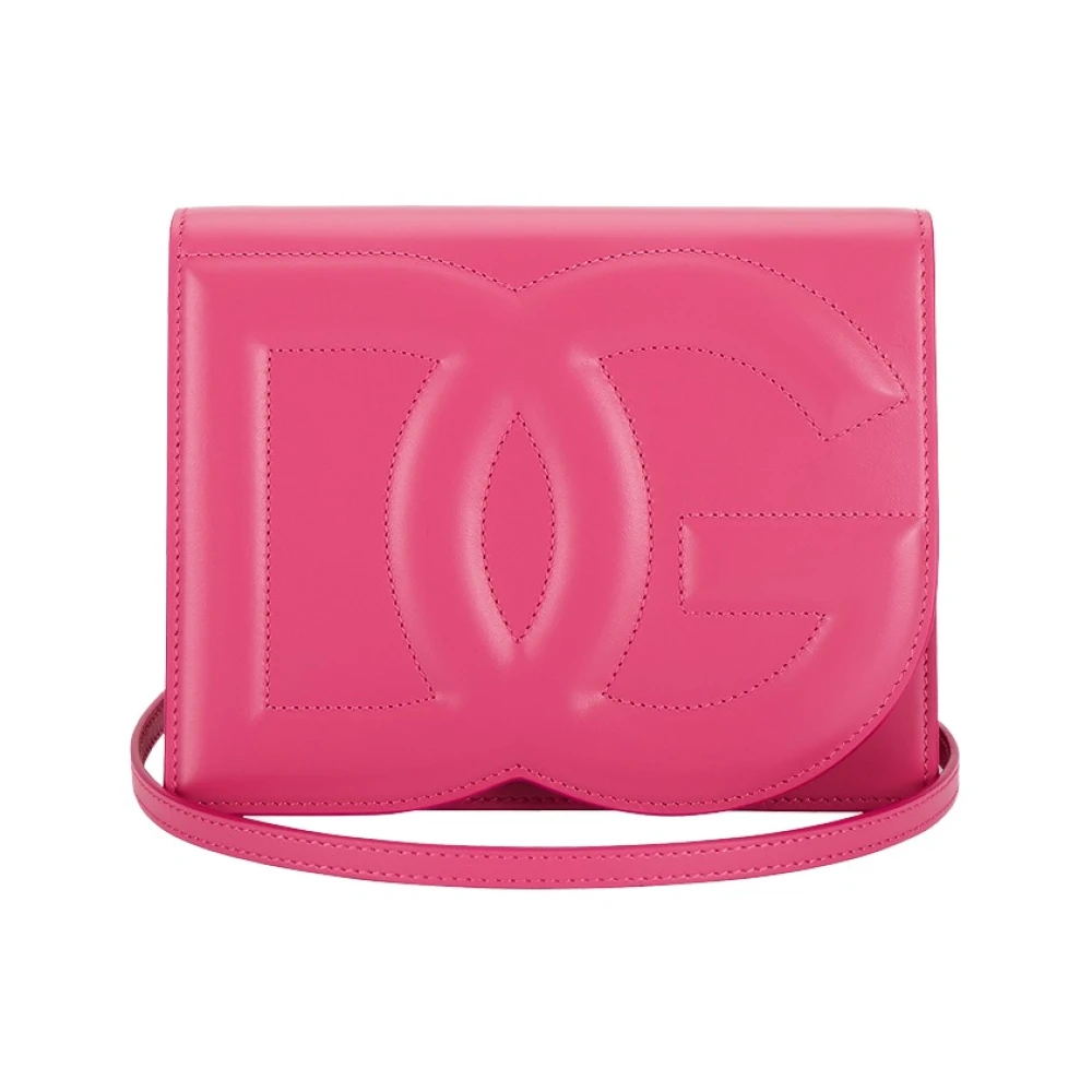 Dolce & Gabbana DG Logo Leren Schoudertas Pink Dames