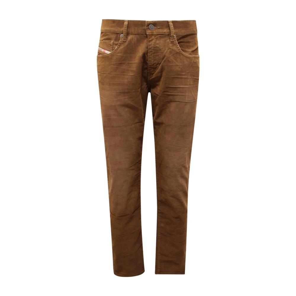 Diesel Men's Brown 2019 D-Strukt Velvet Trousers - Slim-Fit Trousers - W28 - Trousers