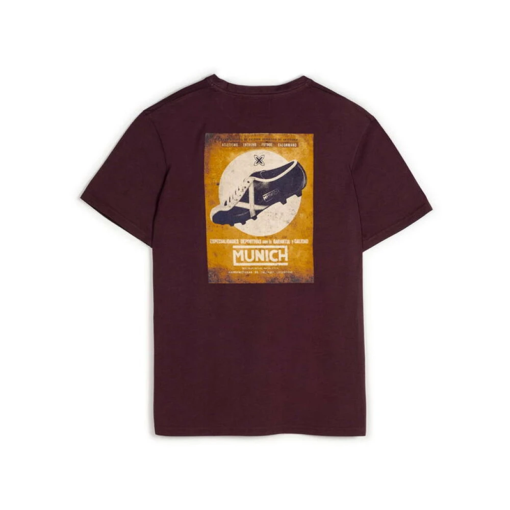 Munich Vintage Voetbal T-shirt Casual Stijl Red Heren