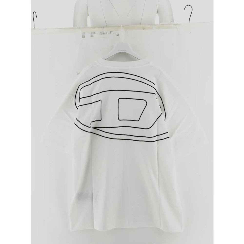Diesel Katoenen Logo T-shirt White Heren