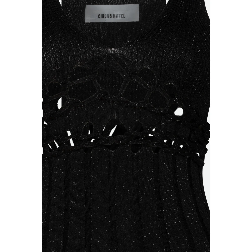 Circus Hotel Zwart Lurex Cut Out Jurk Black Dames