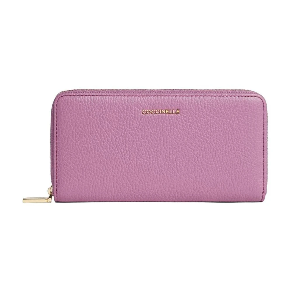 Coccinelle Vrouw Roze Metallic Soft Zip Around Wallet