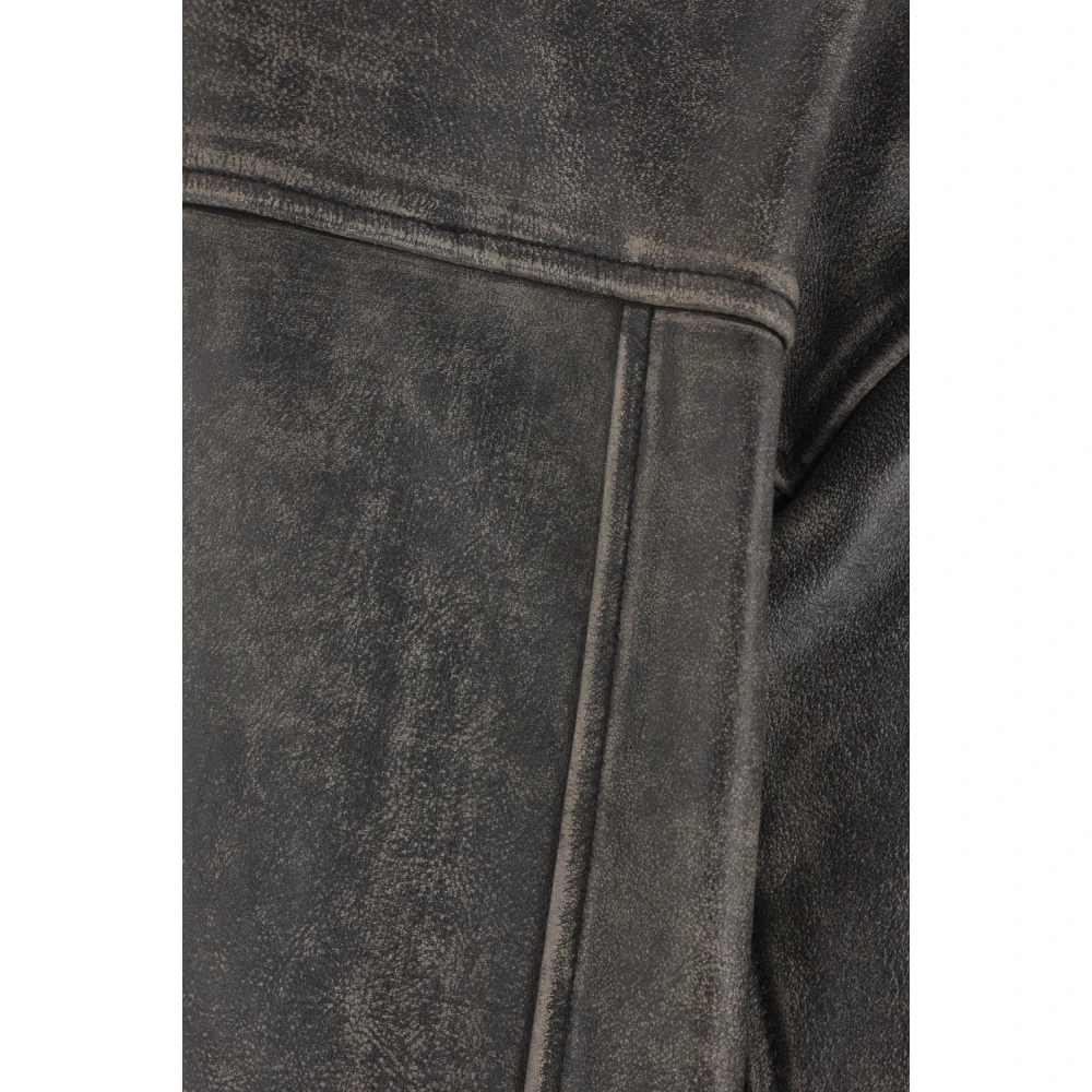 Acne Studios Zwarte Bikerjas Vintage Stijl Black Heren