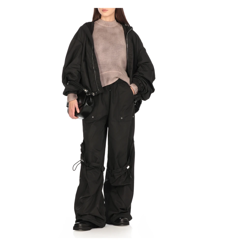 The Attico Zwarte Bomberjack met Capuchon Black Dames