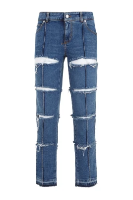 Cut-Out Denim Trousers