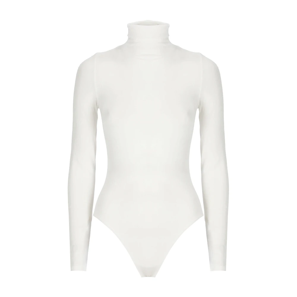 Wolford Witte Katoenen Hoge Nek Body White Dames