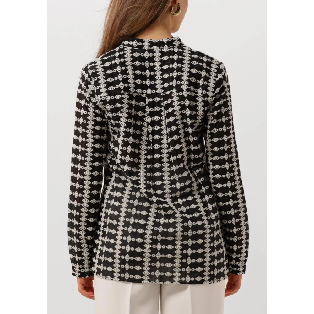 Modström Zwarte blouse met borduursels Black Dames