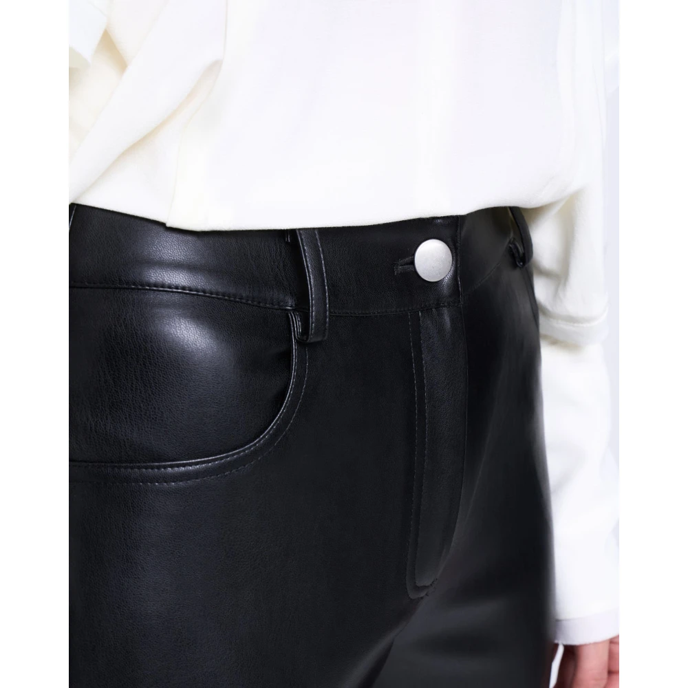 Silvian Heach Broek van imitatieleer Black Dames