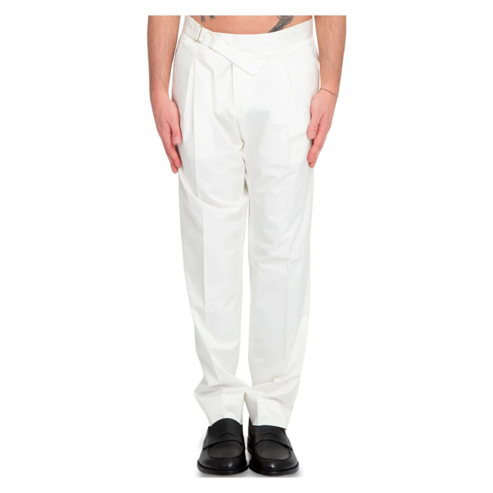 Briglia Katoenen Riem Broek met Piccadilly Stijl White Heren