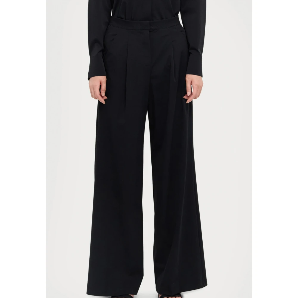 Max Mara Zwarte broek met plooien Black Dames