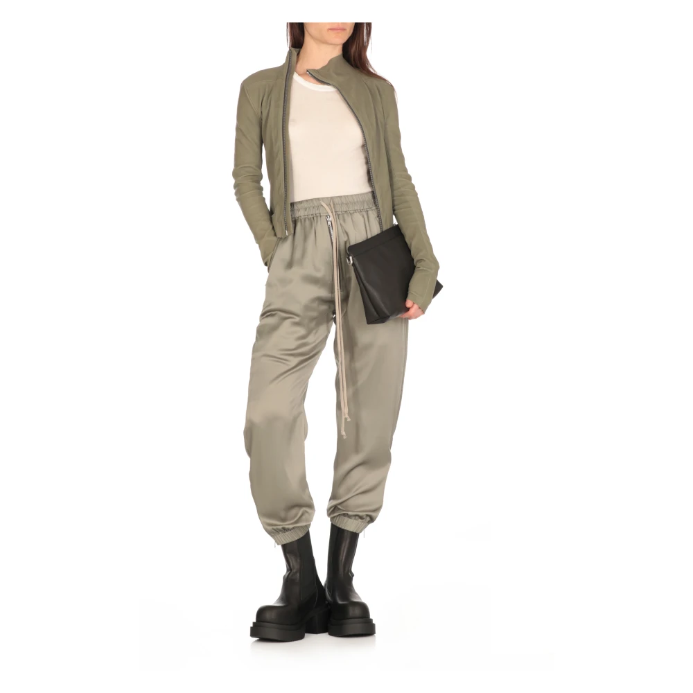 Rick Owens Groene Viscose Blend Elastische Taille Broek Green Dames