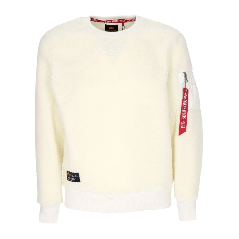 Alpha industries Off White Sherpa Crewneck Sweatshirt Beige Heren