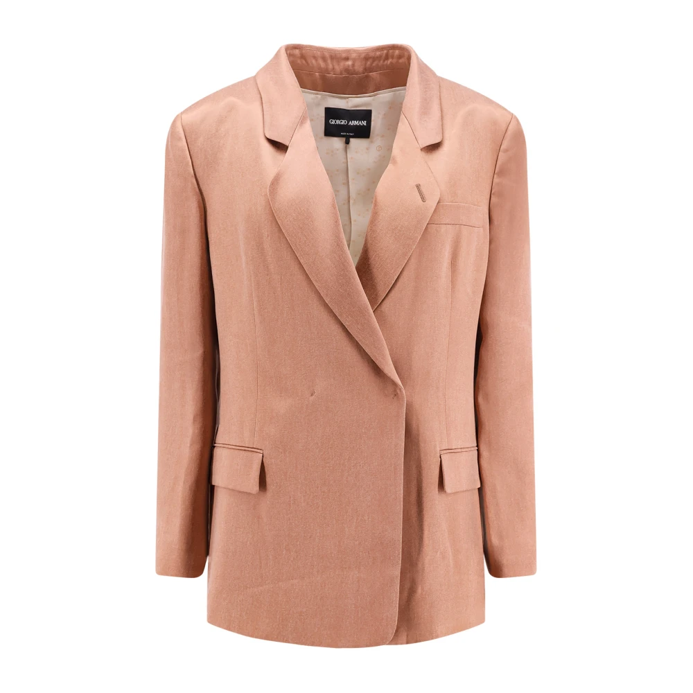 Giorgio Dubbelrijige zijde gevoerde viscose blazer Pink Dames