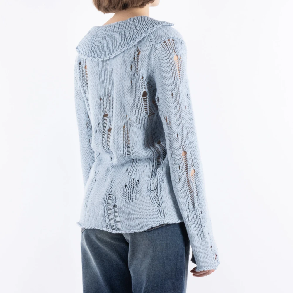 Acne Studios Blauwe Wollen Katoenmix Trui Blue Dames