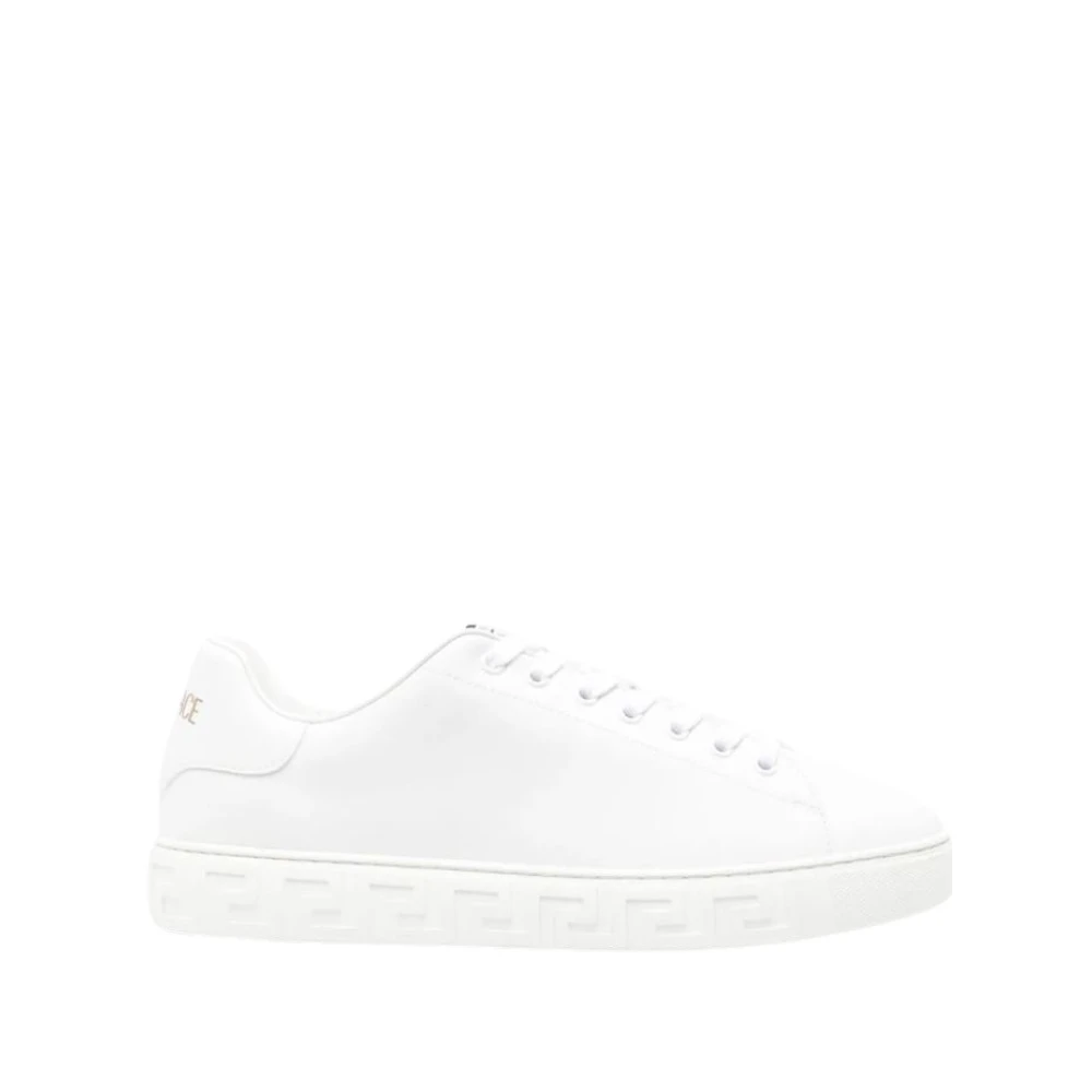 Versace Witte Sneakers Greca Detailing Logo Patch Heren Schoenen