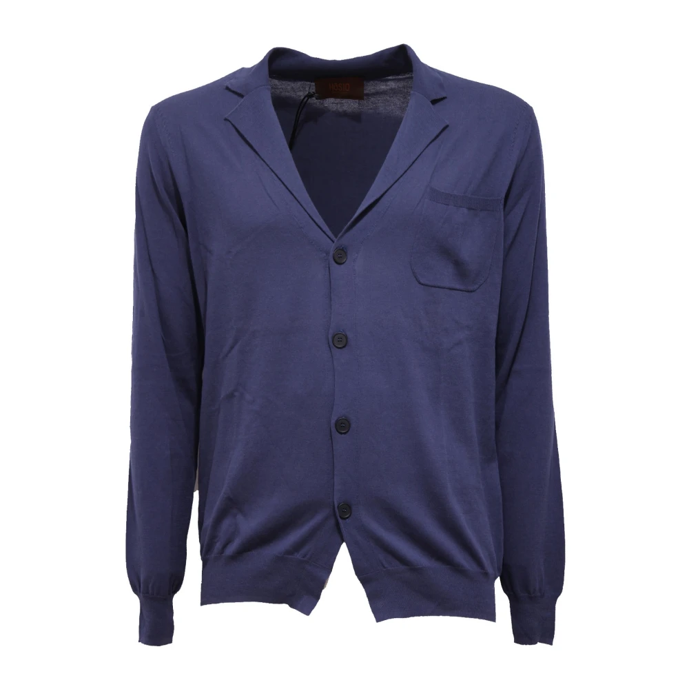 Hosio Men's Blue 0460Aa Cardigan Giacca Light Cotton E Jumper - Cardigans - M - Knitwear
