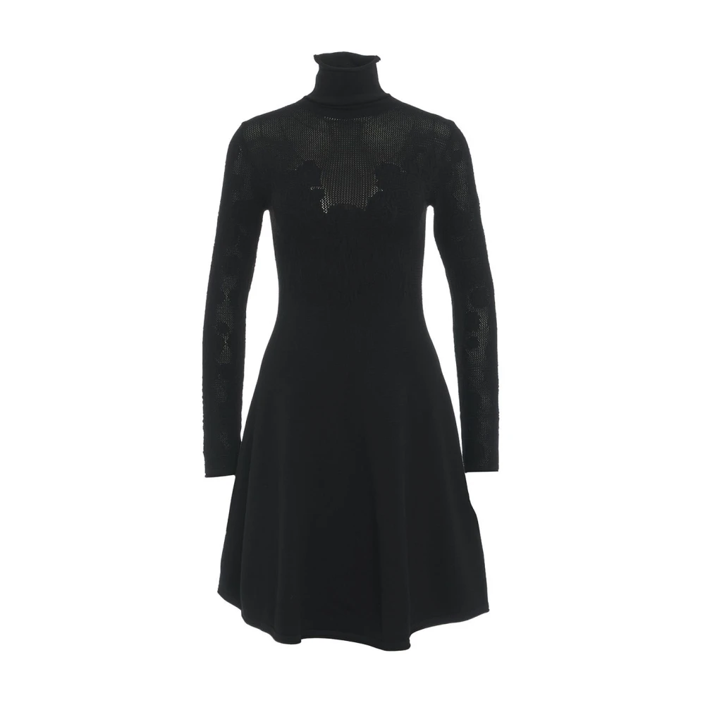 Blugirl Zwarte Gebreide Mini Jurk Elegante Stijl Black Dames