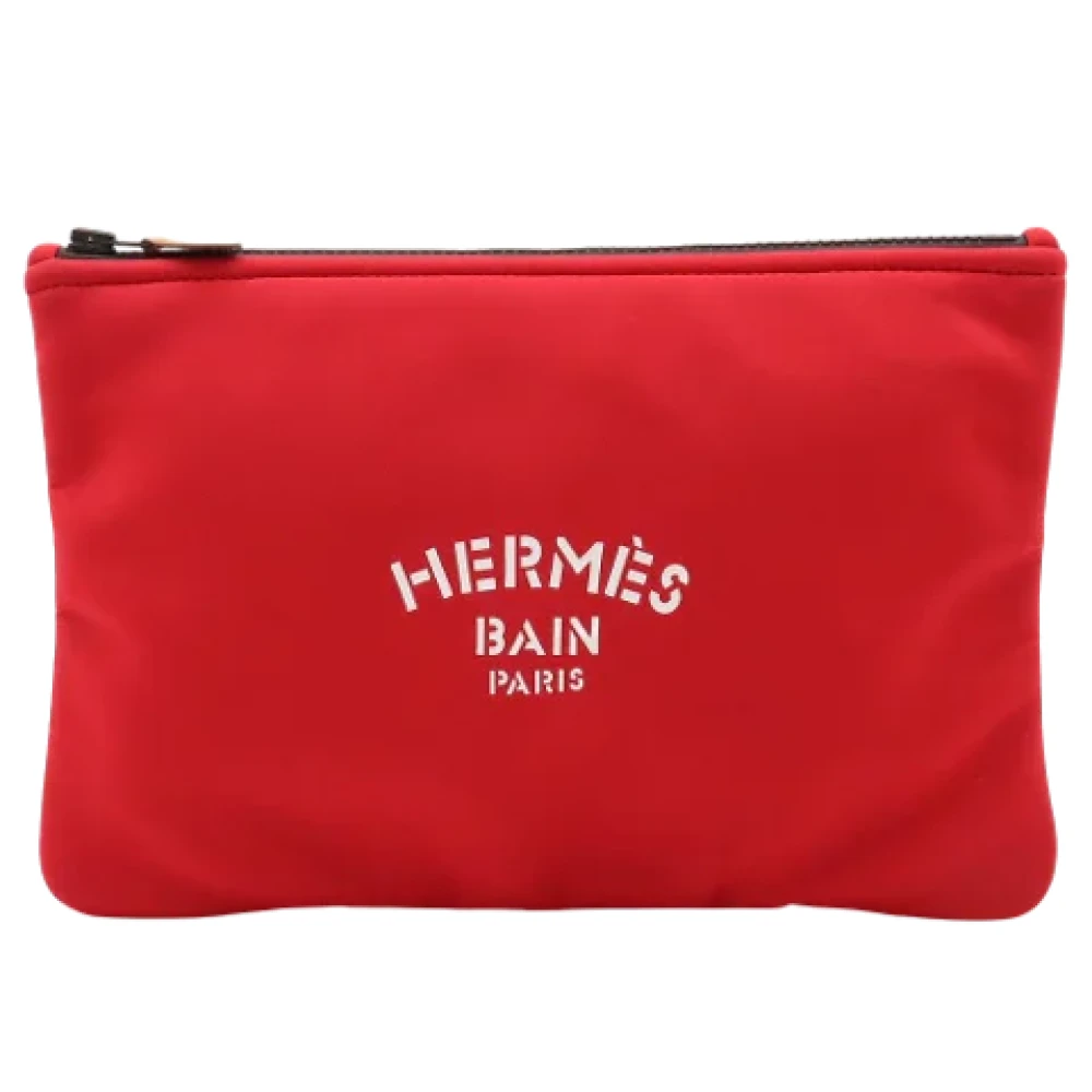 Hermès Vintage Pre-owned Canvas clutches Red Dames