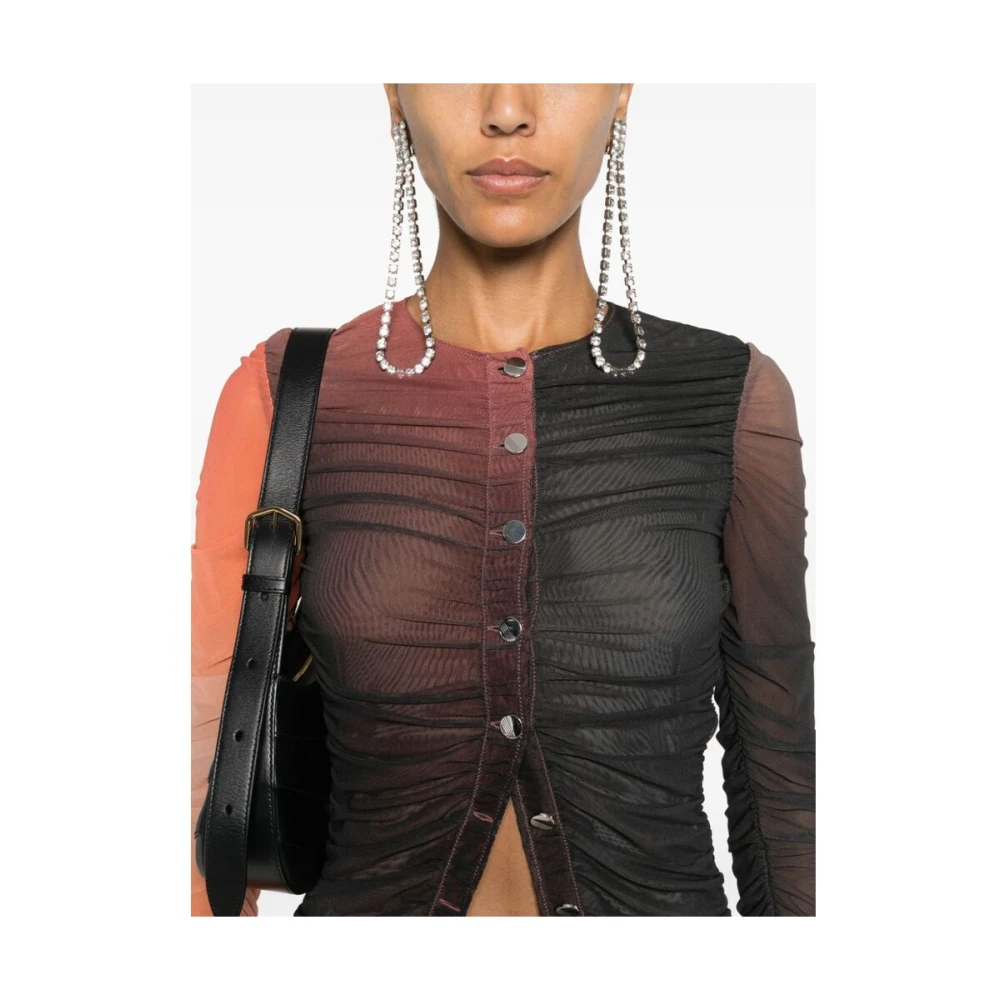 The Attico Gegradeerde Mesh Sweater met Gerimpelde Details Multicolor Dames