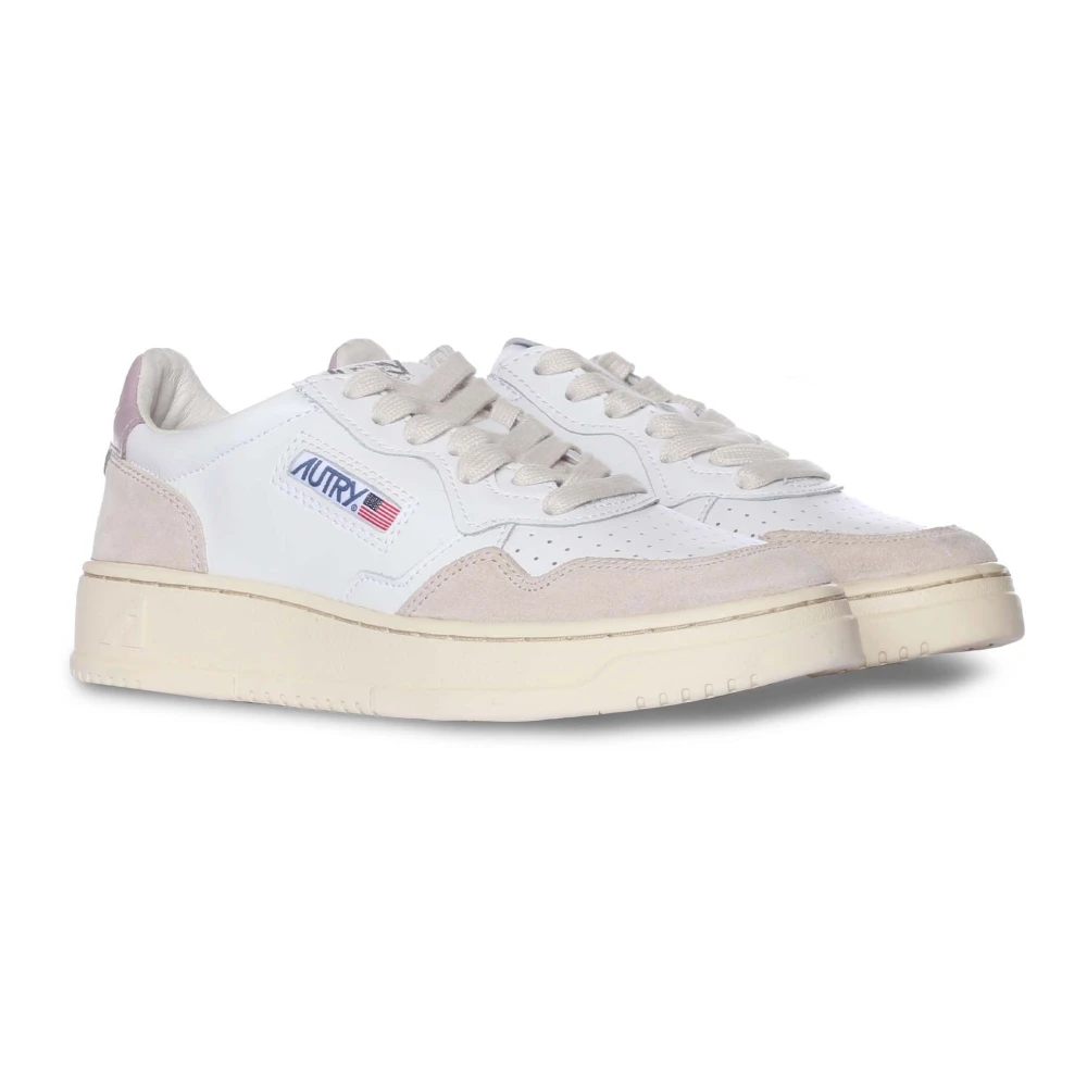 Autry Roze Suède Sneakers White Dames