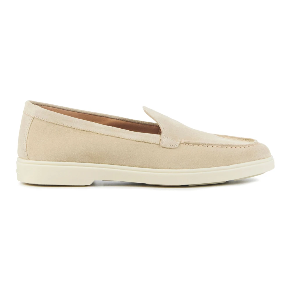 Santoni Women's Beige Slip-On Loafers Size 7 Uk