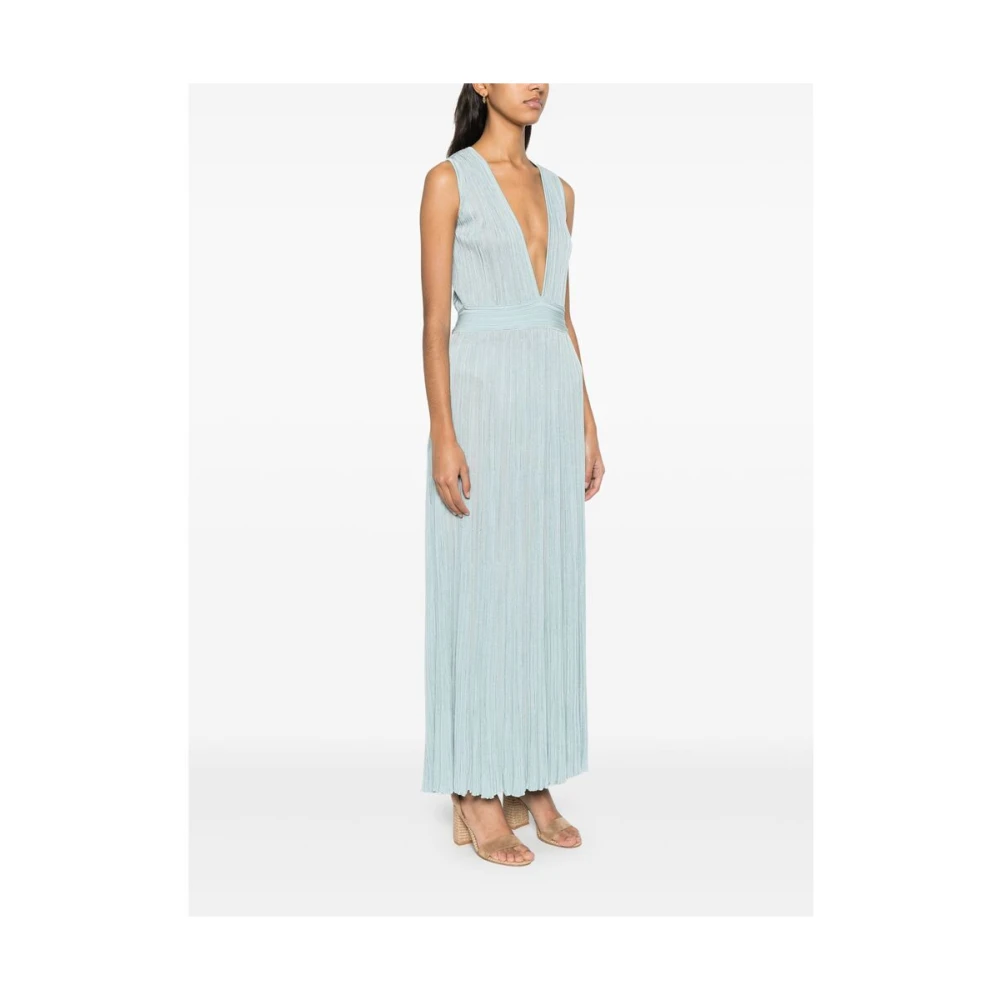 Antonino Valenti Lichtblauwe V-hals mouwloze jurk Blue Dames