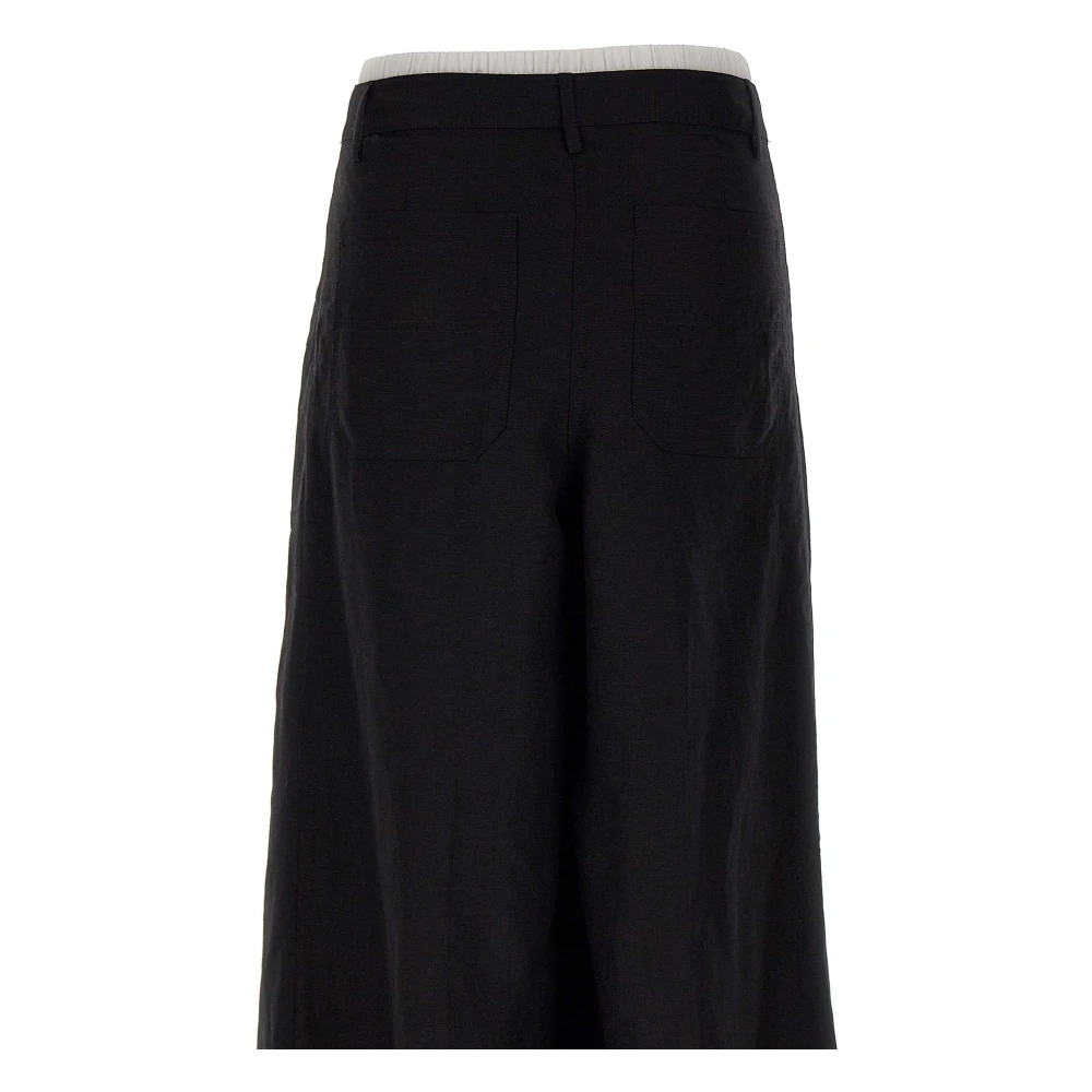 Remain Birger Christensen Zwarte Linnen en Viscose Broek Black Dames