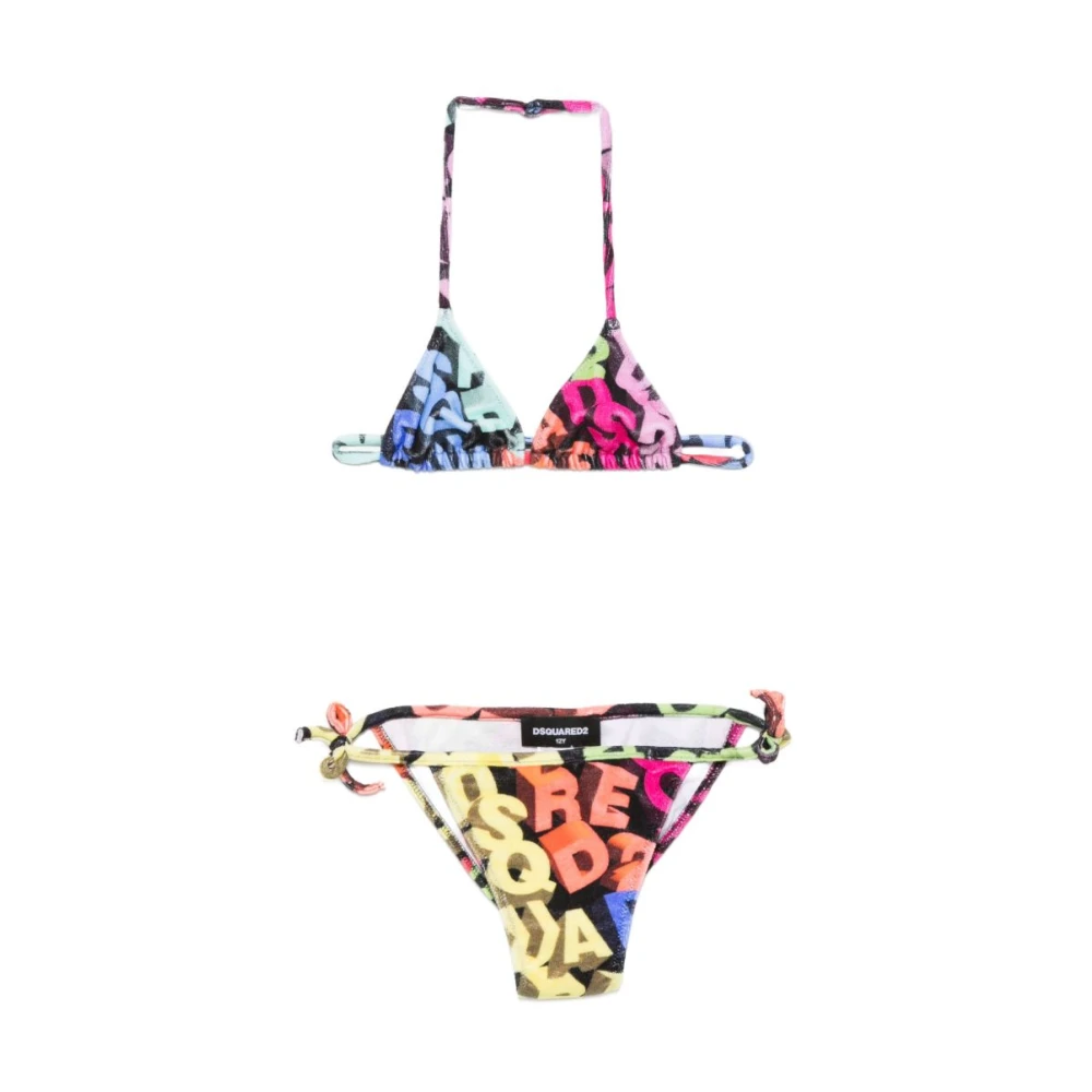 Dsquared2 Girls Multicolor Kids Bikinis, 12 Y, Logo-Print Bikini