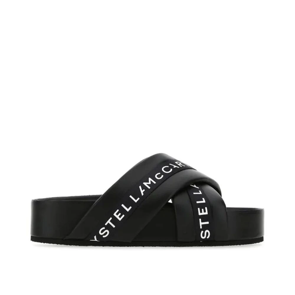 Stella Mccartney , Sliders, Female, Black, 3 Uk, Logo Slippers