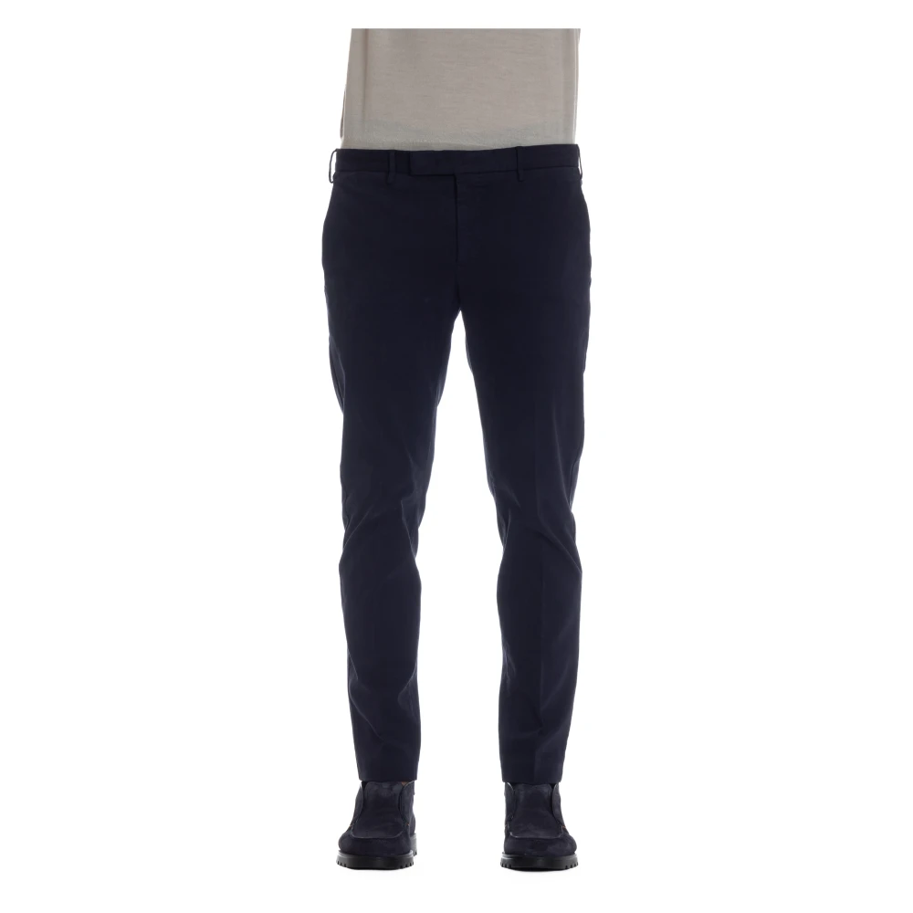 PT Torino Blauwe Maatwerk Broek Rits Sluiting Blue Heren