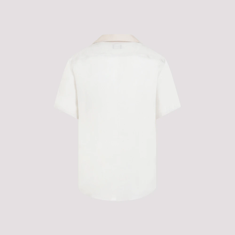Giorgio Armani Witte Lyocell Shirt Ss24 White Heren