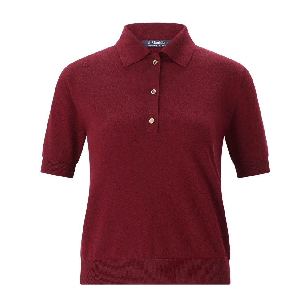 'S Max Mara Women's Burgundy Cotton, Silk, And Cashmere Polo Sweater UK Size 10 - Mytheresa - Image 2