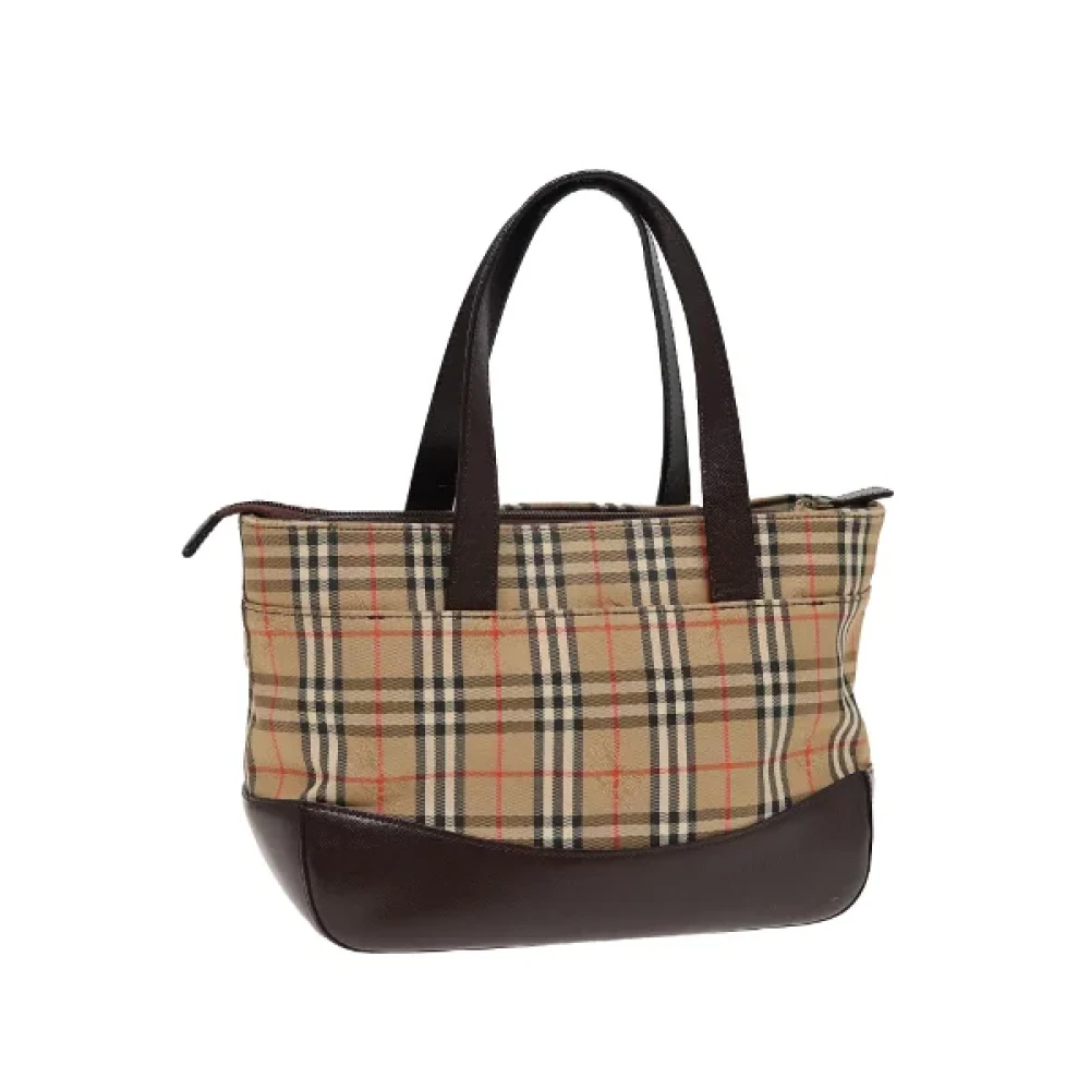 Burberry Vintage Pre-owned Canvas handbags Beige Dames