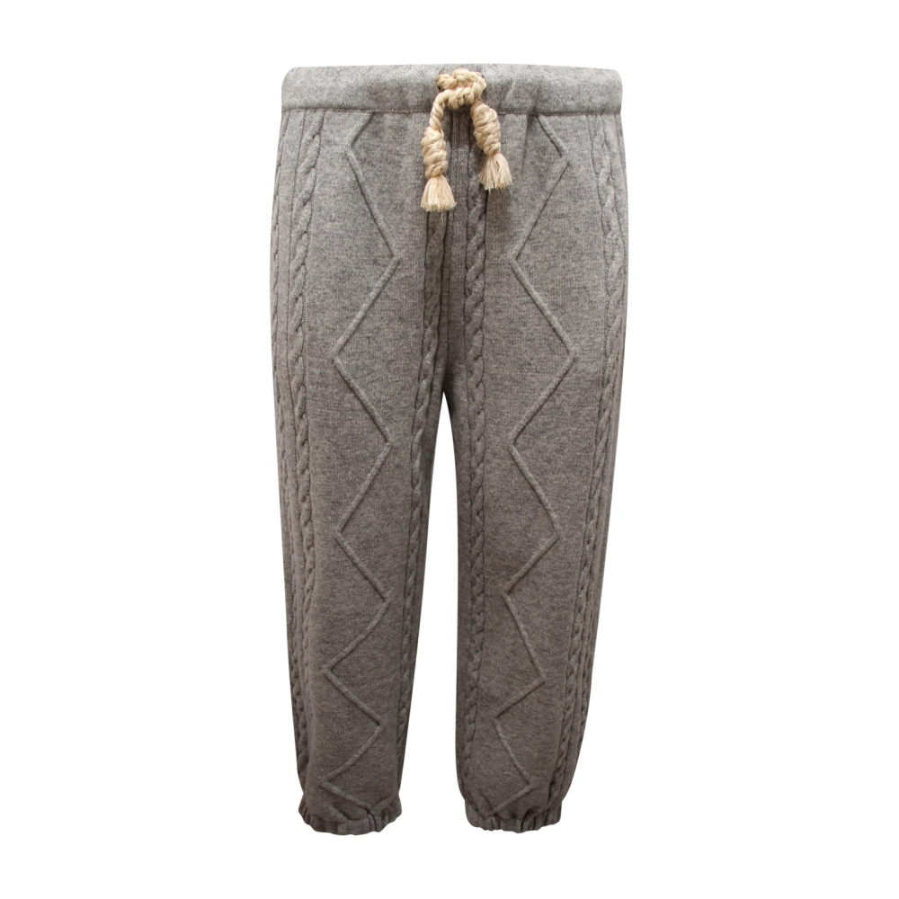 Al Ain Men's Gray Pantalone Tuta Wool Trousers - Sweatpants - S - Trousers