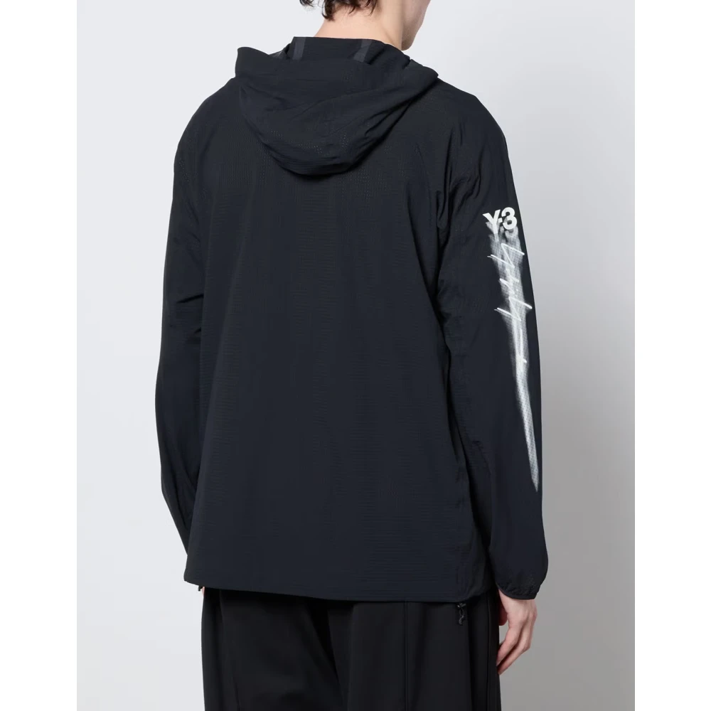 Y-3 Zwarte Ripstop Capuchon Hardloopjas Black Heren