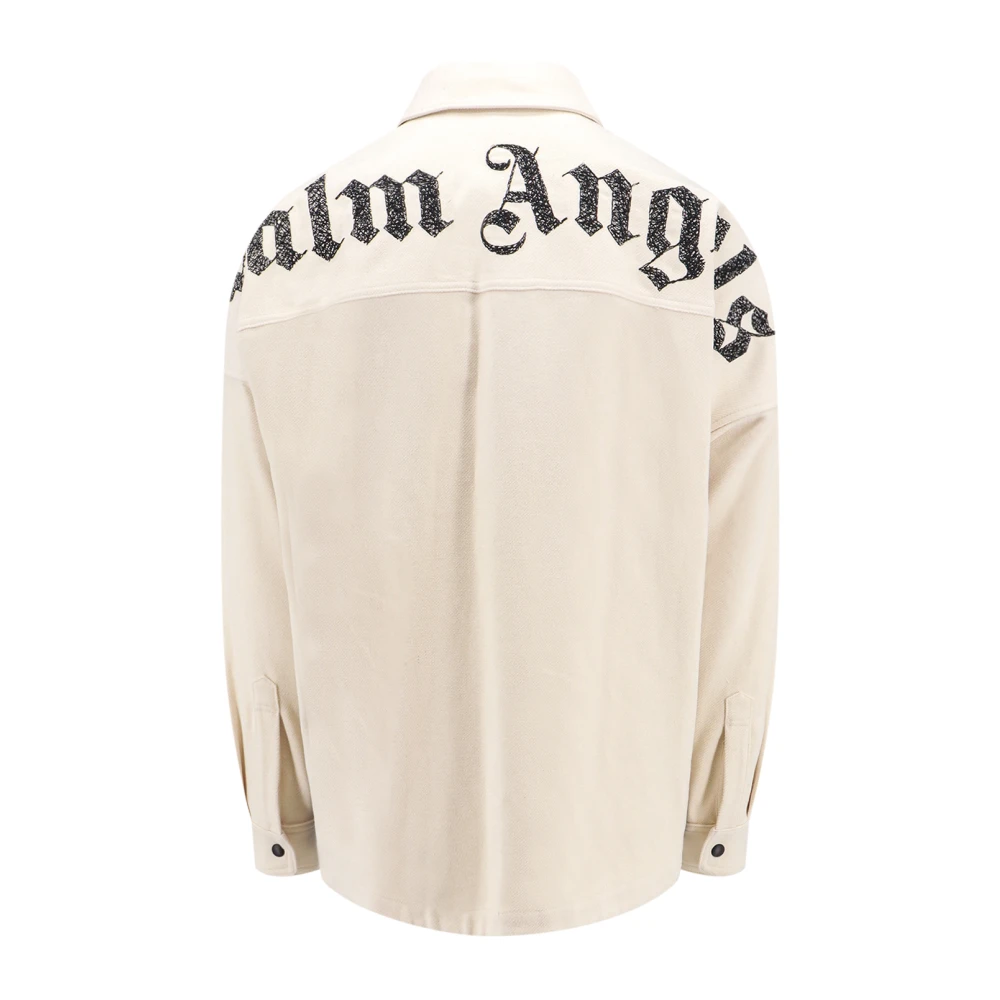 Palm Angels Madras Oversized Shirt White Heren