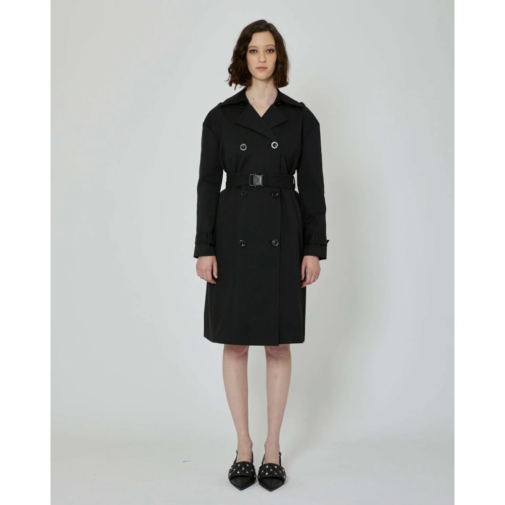 John Richmond Lange double-breasted trenchcoat Black Dames