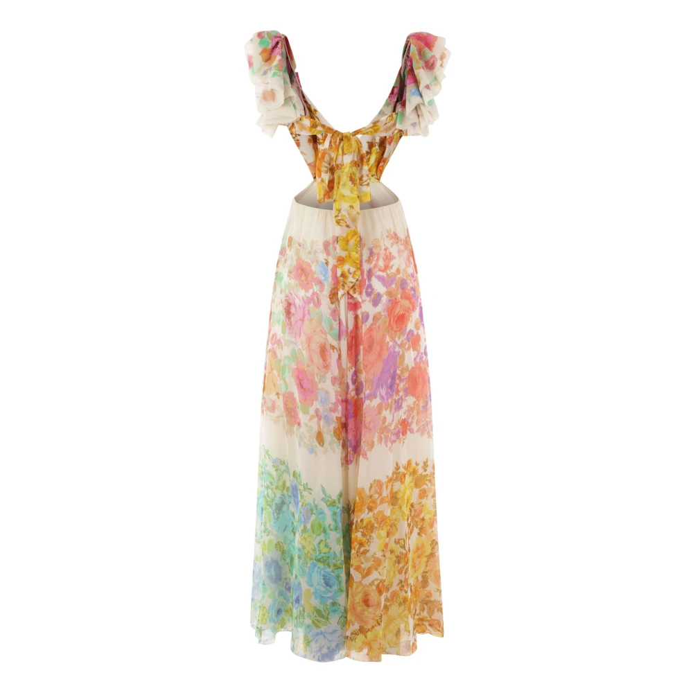 Zimmermann Mouwloze jurk met bloemenprint en ruches Multicolor Dames
