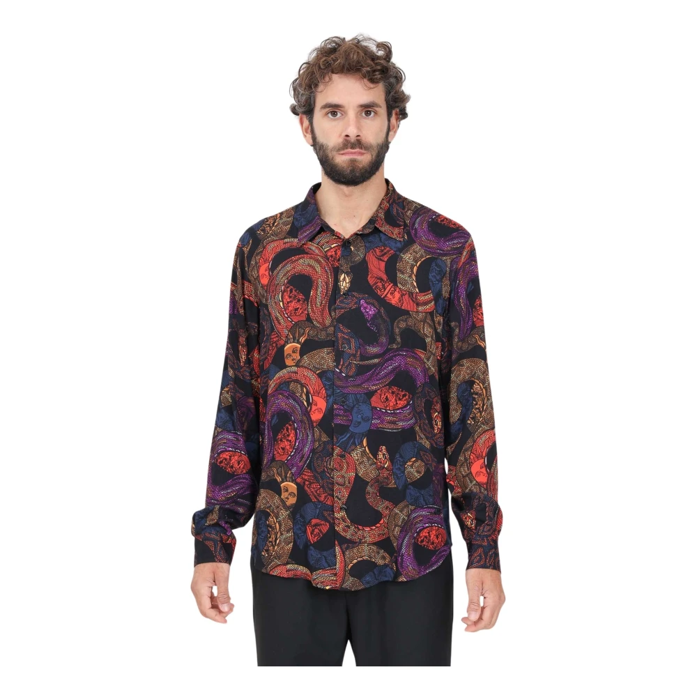 Just Cavalli Grafische Print Casual Shirt Multikleur Multicolor Heren