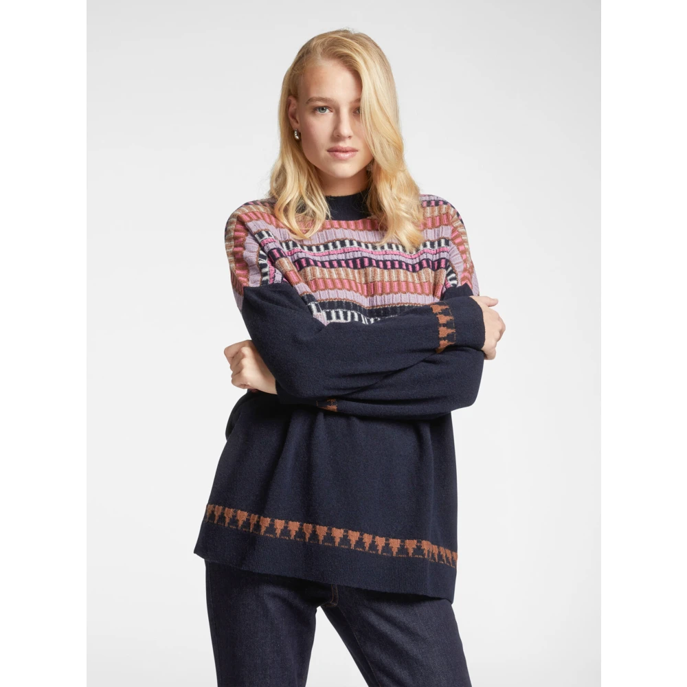 Elena Mirò Stijlvolle Maglia Top Blue Dames