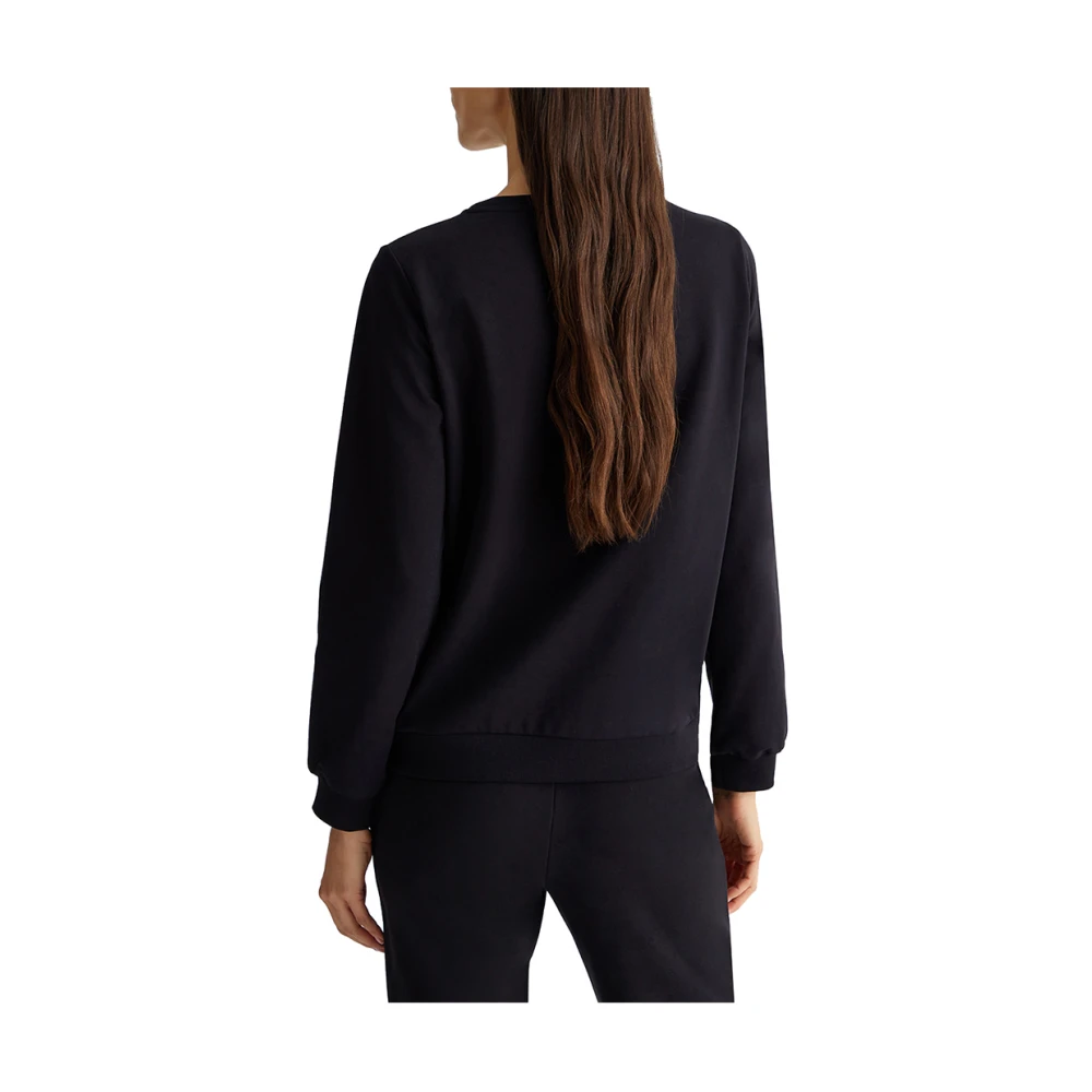 Liu Jo Zwarte Sweater Elegant Veelzijdig Geborduurd Black Dames