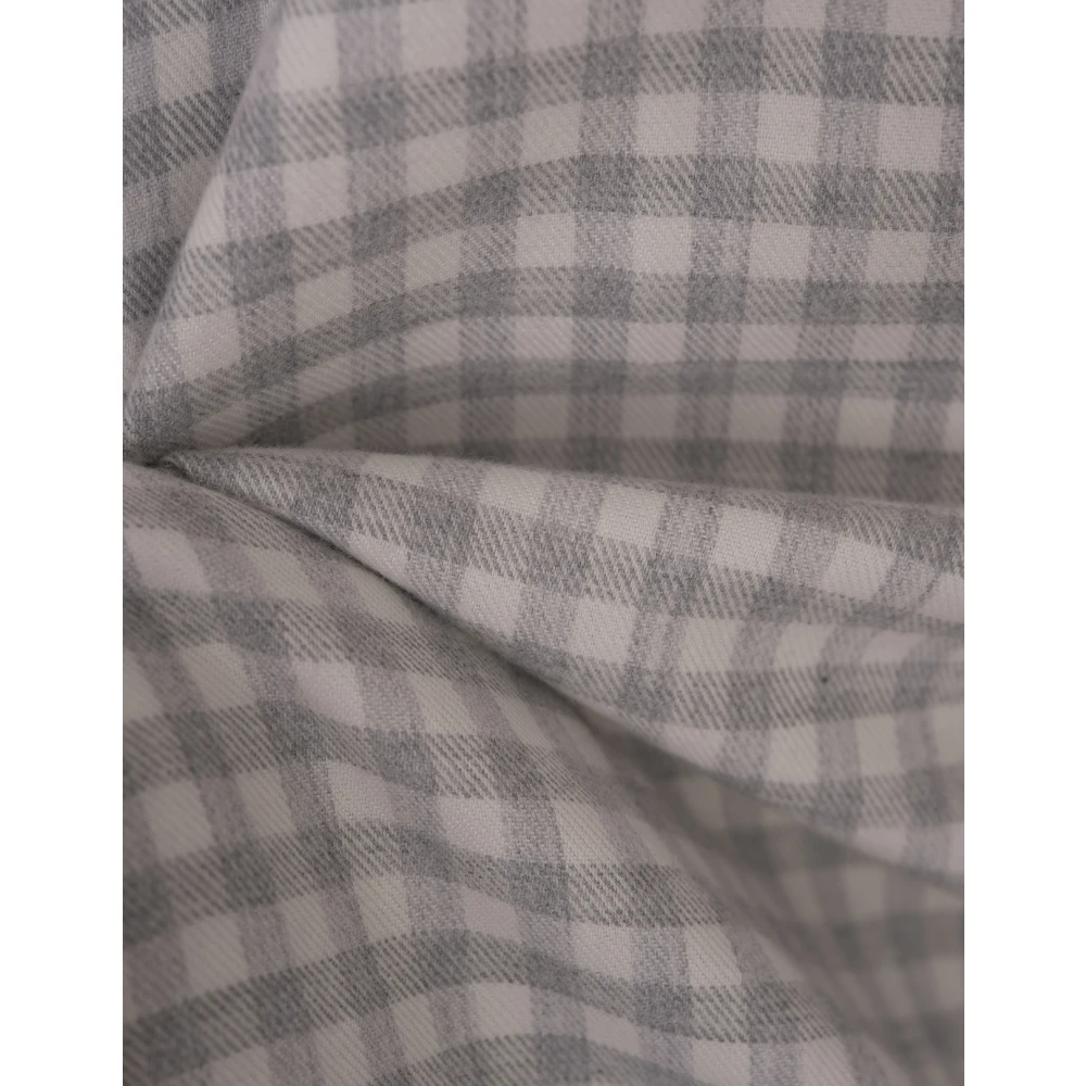 Kiton Wit Geruite Katoenen Overhemd White Heren