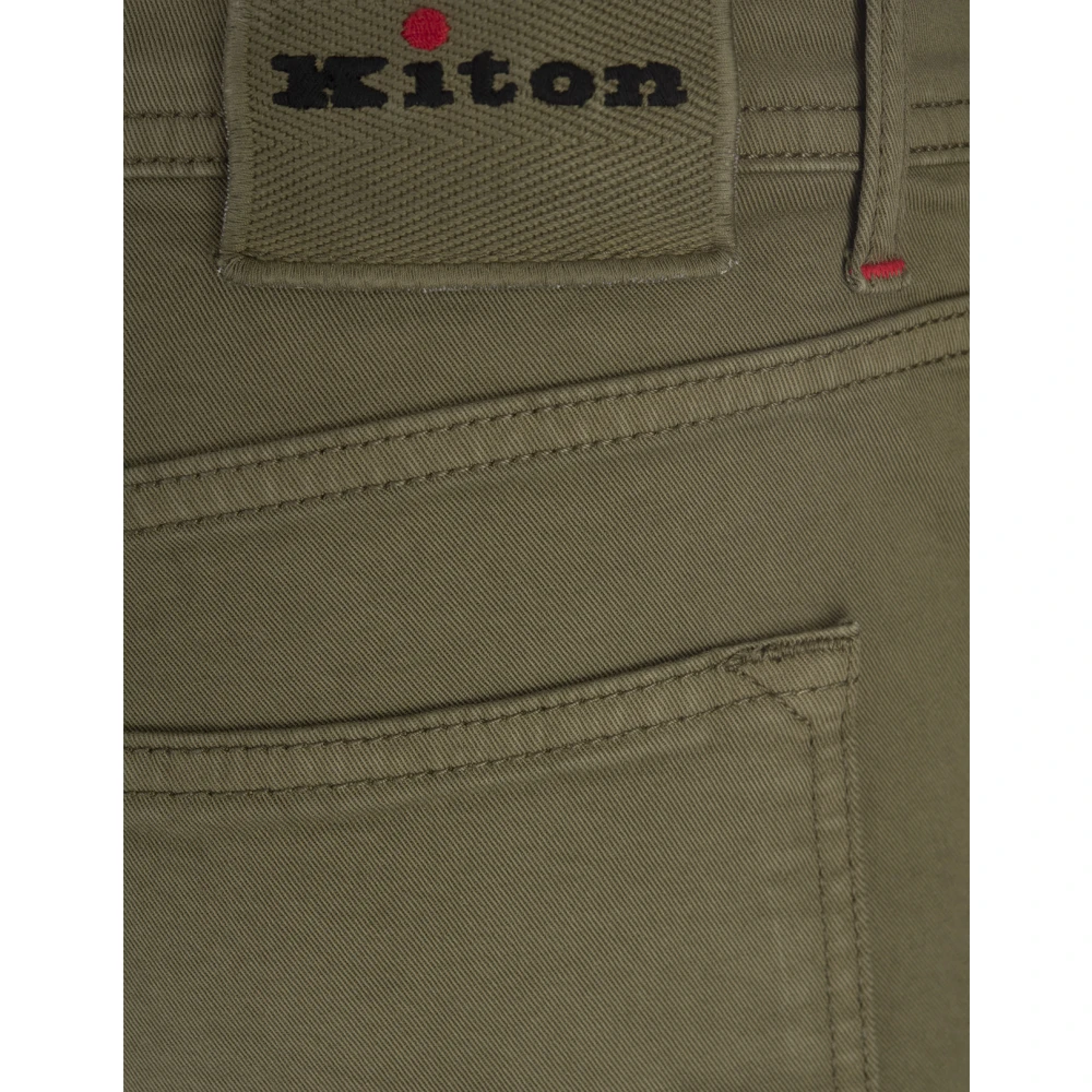 Kiton Groene Katoenen Blazer Jas Green Heren