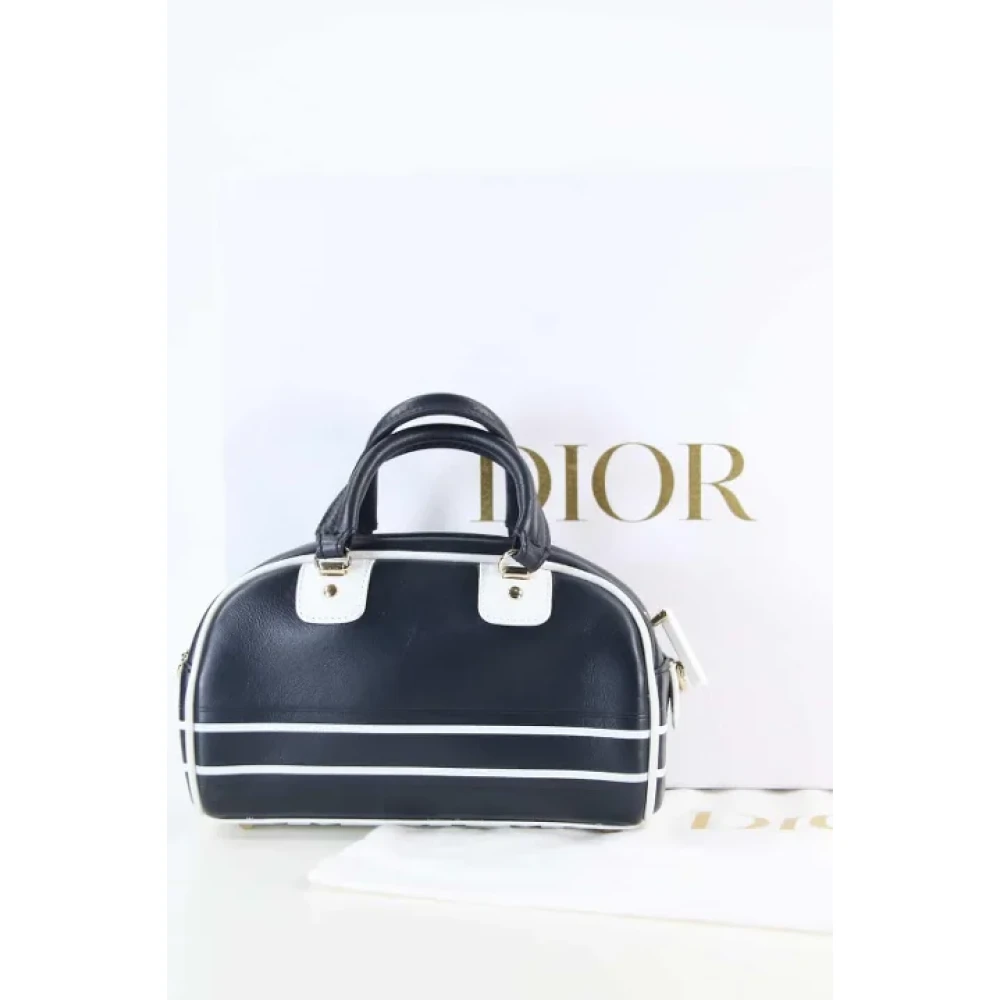 Dior Vintage Pre-owned Leather handbags Blue Dames