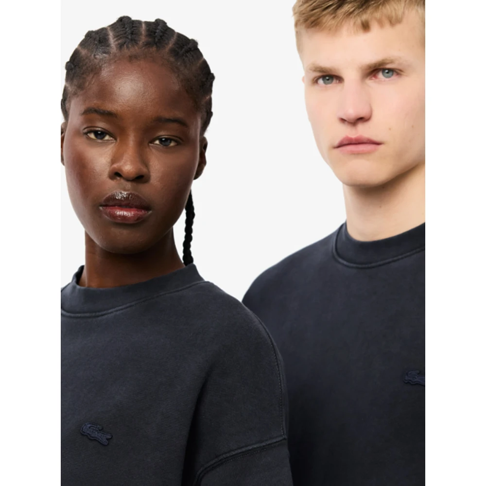 Lacoste Ruimvallende Gewassen Effect Sweater Black Heren