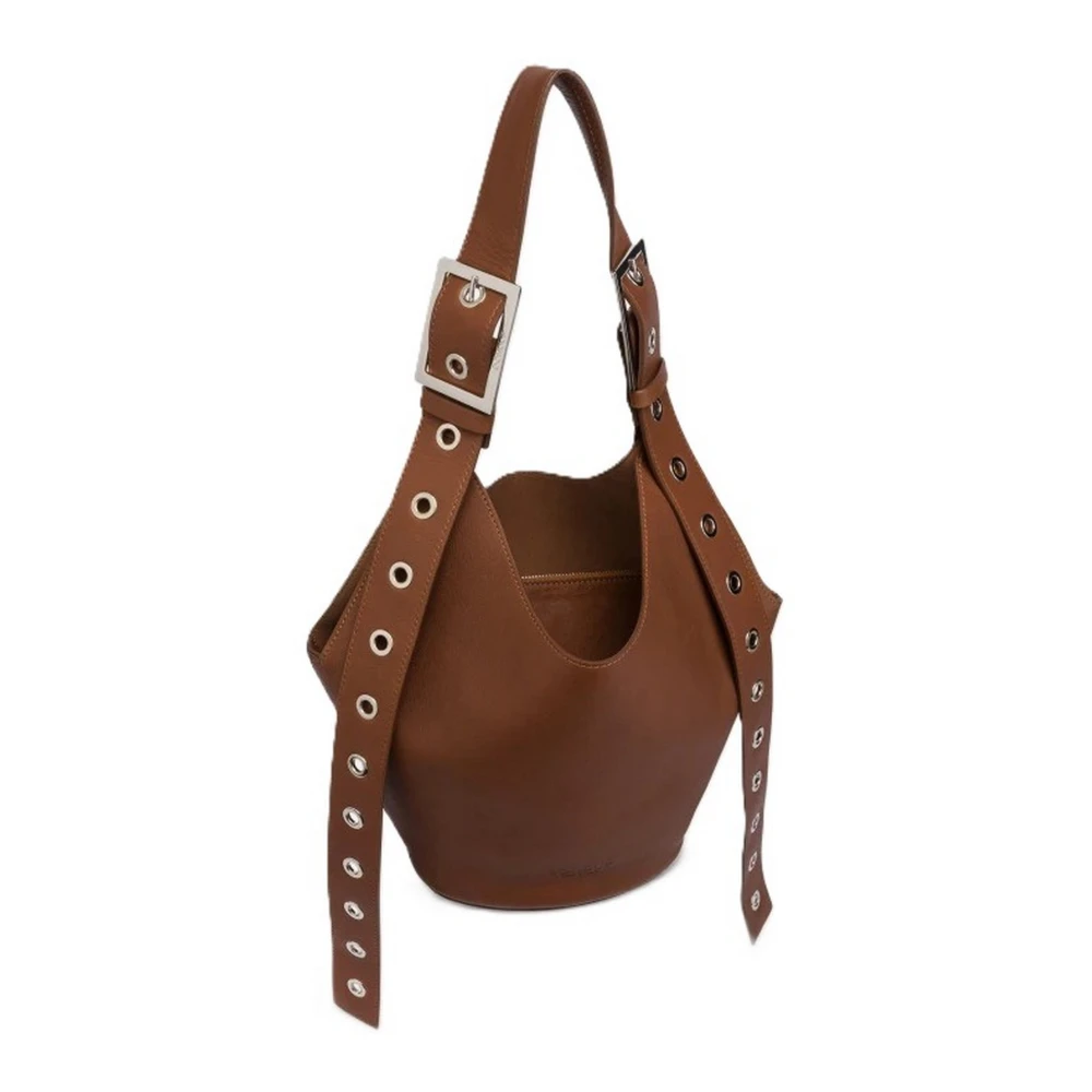 Dondup Vrouw Bruin Tassen Dames, One Size, Leer, Kleine Hobo Tas