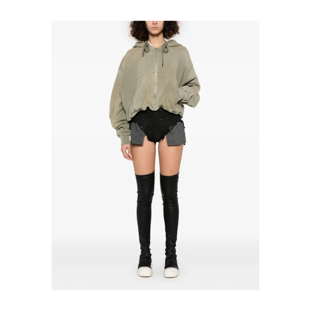 Rick Owens Zwarte Denim High Waist Shorts Black Dames