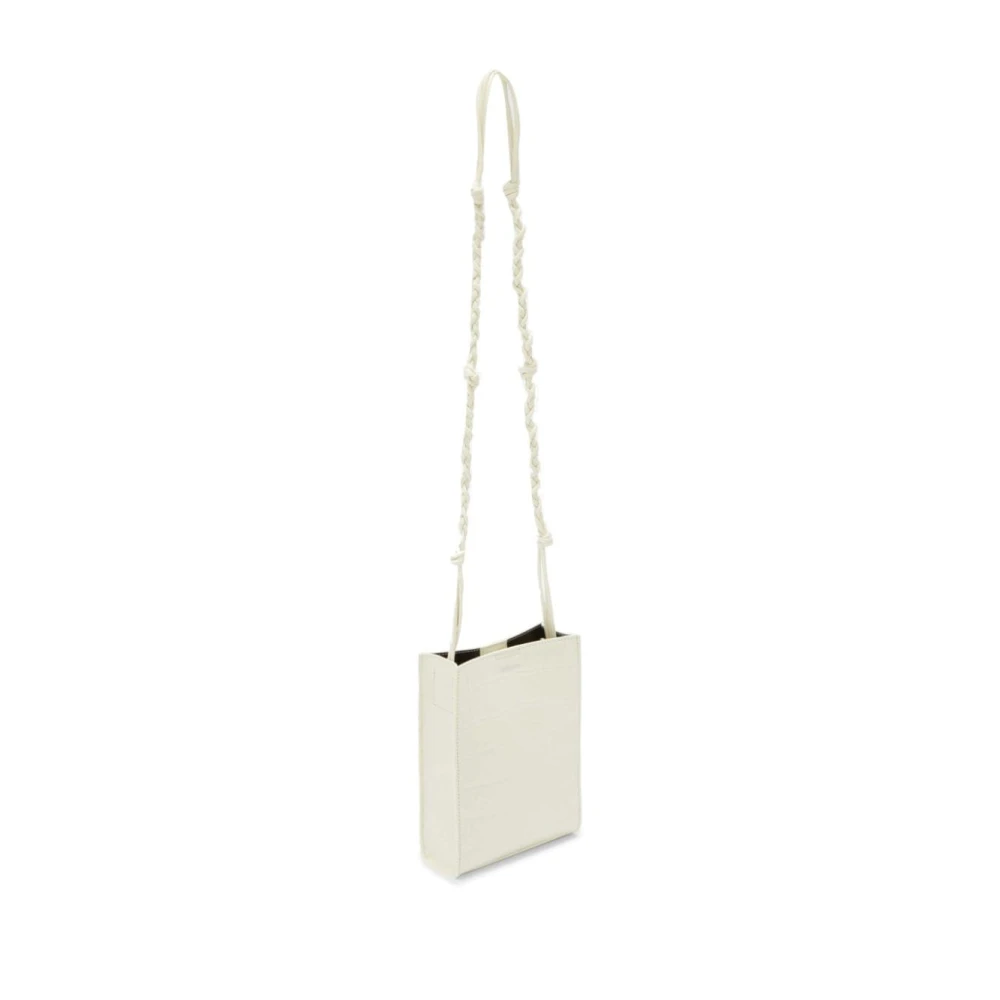 Jil Sander Witte Krokodileffect Schoudertas White Dames